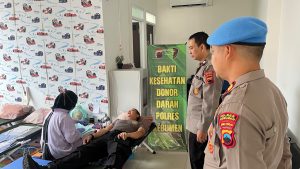 Meriahkan HUT Propam, Puluhan Personel Polres Kebumen Daftar Donorkan Darahnya
